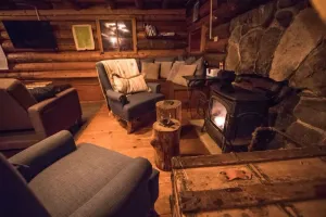 Image of 85 Dundee · Cozy Log Cabin\/Private Hot Tub\/Brook\/Fireplace