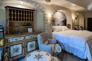 Image of Private, dog-friendly,  spacious studio with large pool and outdoor kitchen