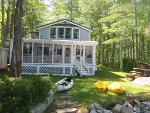 Image of Screen Porch with see thru roof, BQ, 30' from sandy beach,  canoe and 3 kayaks
