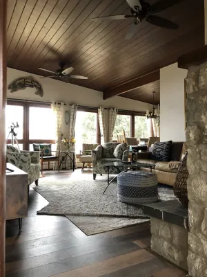Image of Fenced in yard! Lovely Mid Century Feel with all Bedrooms facing the Water!