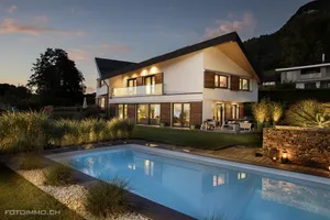 Image of New modern house (spacious & ecofriendly) with view on the lake & the mountains