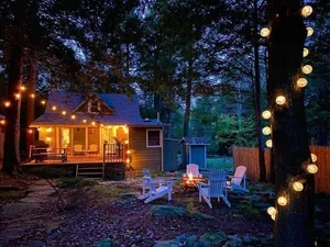 Image of Renovated Boutique Lake Cabin w\/ Fireplace+Pit, Canoe, SUPs & BBQ