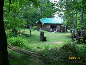 Image of Adirondack Lakeside Log Cabin With Mountain Views