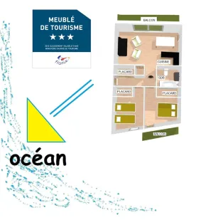 Image of LOCBASQUE COM Appartement Résid Bidart Plage , classé meublé de tourisme 3 étoiles