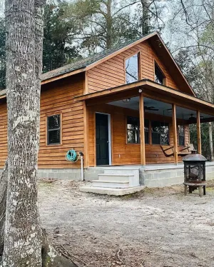 Image of River Cross Lodge Cypress Red Oak Cabin Overlooking the Altamaha River