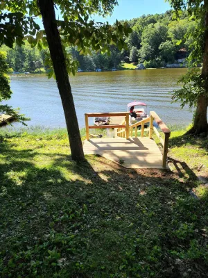Image of Lake shore home right on the water with private boat dock
