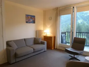 Image of 100m from shops, 6th floor, view ski slopes, balcony, tv, ski locker, 24m², Flaine