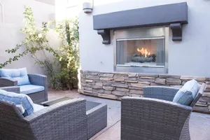 Image of Private guesthouse in upscale community, courtyard retreat w\/ fireplace