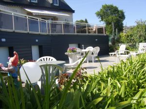 Image of appart beautiful sea view, flowered terrace 3km from Brehat Island with spa