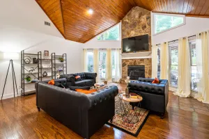 Image of Poolside Farm Serenity: Pet-Caring and Cozy Gazebo