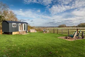 Image of This pretty shepherds hut has been designed carefully with a king-size bed