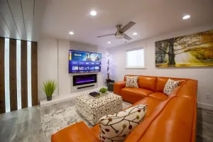 Image of Natures Best Modern - Amazing GETAWAY, 2- Person LED Shower, 75\" TV, King Bed