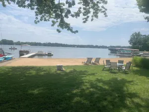Image of Lakefront Family Friendly Home with Large Sandy Beach and Beautiful Views
