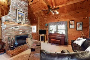 Image of Charming, dog-friendly cabin with a full kitchen, free WiFi, & private hot tub
