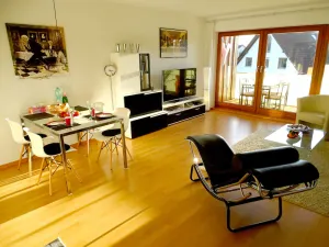 Image of Modern 2 room apartment with balcony and lake and mountain view as well as internet \/ WiFi