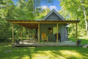 Image of Sanctuary in the Woods: Historic Log Cabin on 30 secluded acres with trails