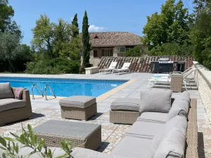 Image of SUPERB 18th century stone house with heated swimming pool and large garden