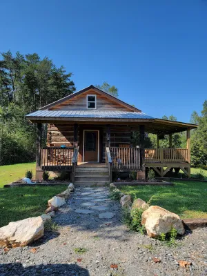 Image of Tobacco barn cabin with trails, fishing and hiking