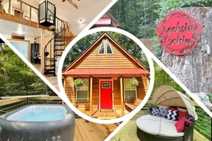 Image of Creekside Cabin at Lake Hartwell: hot tub, 2 king beds, outdoor TV, fire pit