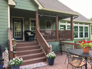 Image of First Monday Trade Days, spa, fire pit, grill on a 600 SF covered party deck.