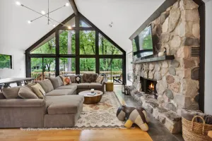 Image of Modern A-Frame Cabin + Hot Tub + Golf Cart. Amenities Galore!