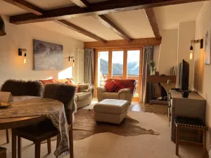 Image of Cozy Verbier flat in front of ski lift with fantastic mountain view!
