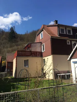 Image of Romantic vacation home with beautiful roof terrace with river view, garden, barbecue