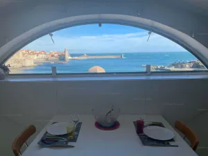 Image of 3CONV48- Charmant T2 avec vue imprenable en face plage Collioure