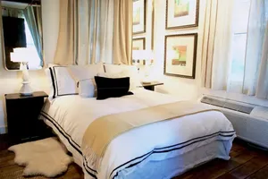 Image of Private entrance charming room with clawfoot tub.