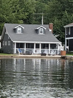 Image of Lake front cottage recently remodeled w\/ private dock and optional pontoon boat.