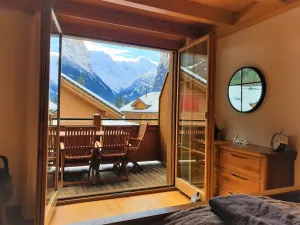 Image of Beautiful penthouse apartment with stunning views of Lauterbrunnnen valley.