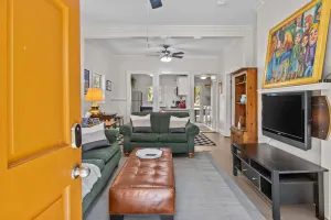 Image of Lenoir Cottage with covered patio and fire pit