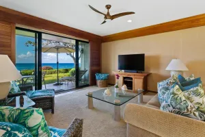 Image of Oceanfront Breezy Corner Condo w\/ Air Conditioning by Alekona Kauai