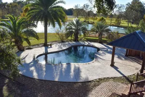 Image of Youngsville Retreat- pool, private pond, outdoor fireplace