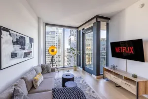 Image of Downtown LA - Luxe City View High-Rise With Office