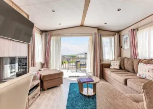 Image of Modern 12ft-wide holiday home with one double with en suite W.