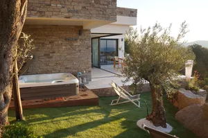 Image of Stone house with panoramic views over the bay of Figari, outdoor spa