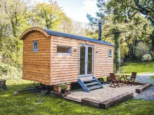 Image of A luxurious and generously spacious shepherd’s hut nestled in the owner’s lovely 3-acre garden.