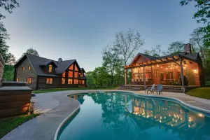 Image of Mountain Top Cabin w\/ HOT TUB + Private Pool + Game Room