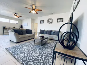 Image of String light condo with chic brick interior