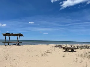 Image of 4+ acres with 100 feet of sugar sand beach on Lake Huron