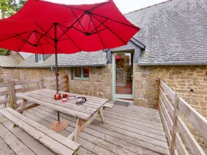 Image of Charming Cottage with Terrace Overlooking Stream and Hills, Near Fougères and Mont Saint-Michel