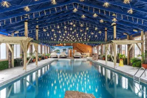 Image of This is IT Cabin with a hot tub, fire pit, & indoor pool!