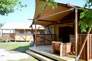 Image of Nice tent with kitchen and shower, near the beach