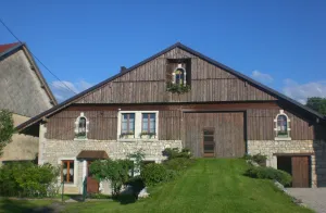 Image of old renovated Comtoise farm in La Chenalotte, a village 20 km from Switzerland