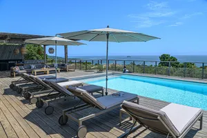 Image of Pinarello, beautiful sea view, beach access and heated pool, near Porto Vecchio