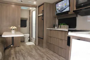 Image of Cozy new trailer situated near restaurants and stores .