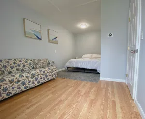 Image of Cozy king suite with kitchen and dining area.