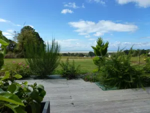 Image of Contemporary house with enclosed garden, terrace and bay views