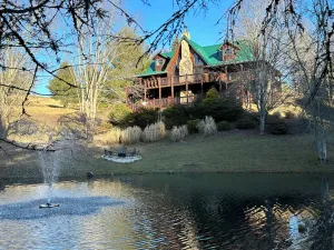 Image of Beautiful Log Cabin with Mountain Views, Private Pond & Dock - Winter Discounts